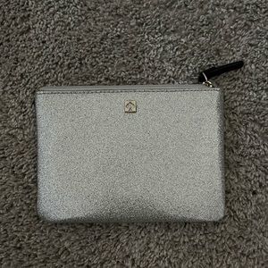 KATE SPADE Silver Glitter Bling pouch